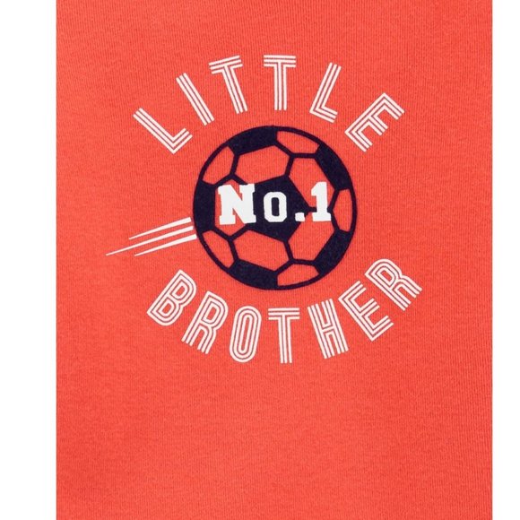 Boys Carters 2 Piece #1 Little Brother Bodysuit Pant Set Size 3 9 24 months NWT - Picture 2 of 3
